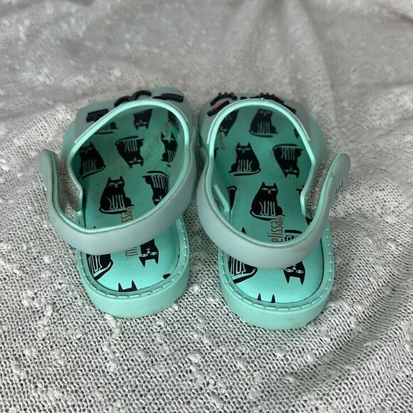 MINI MELISSA Mia + Fabula Mint Green Cat Kitten Sandals Shoes Toddler Girl's  7 - Picture 5 of 8